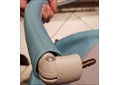 Бампер для коляски Hot mom цвет голубой, экокожа. Пластик белый
